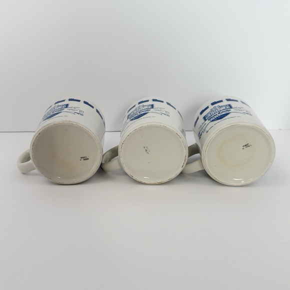 Vintage White Castle Coffee Mugs Set of 3 1990 Castle Logo Cups - Picture 6 of 6